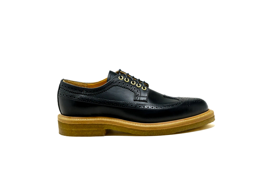 Concho Long Wing Brogues Black