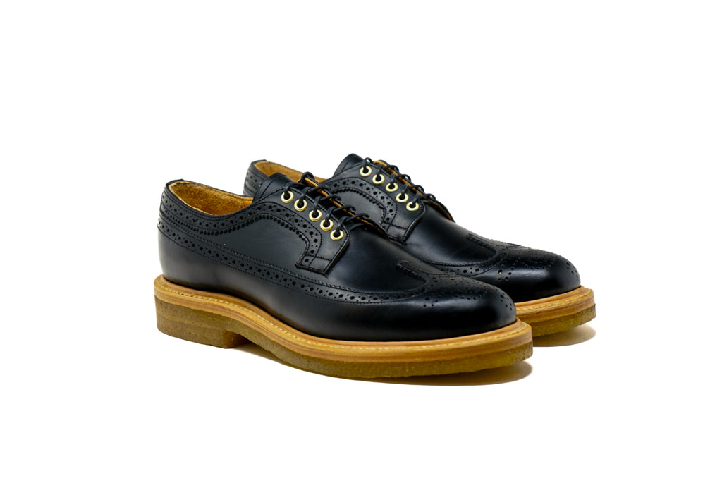 Concho Long Wing Brogues Black