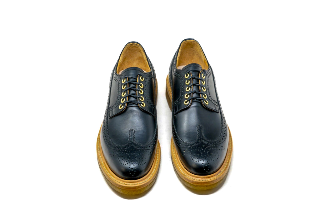 Concho Long Wing Brogues Black