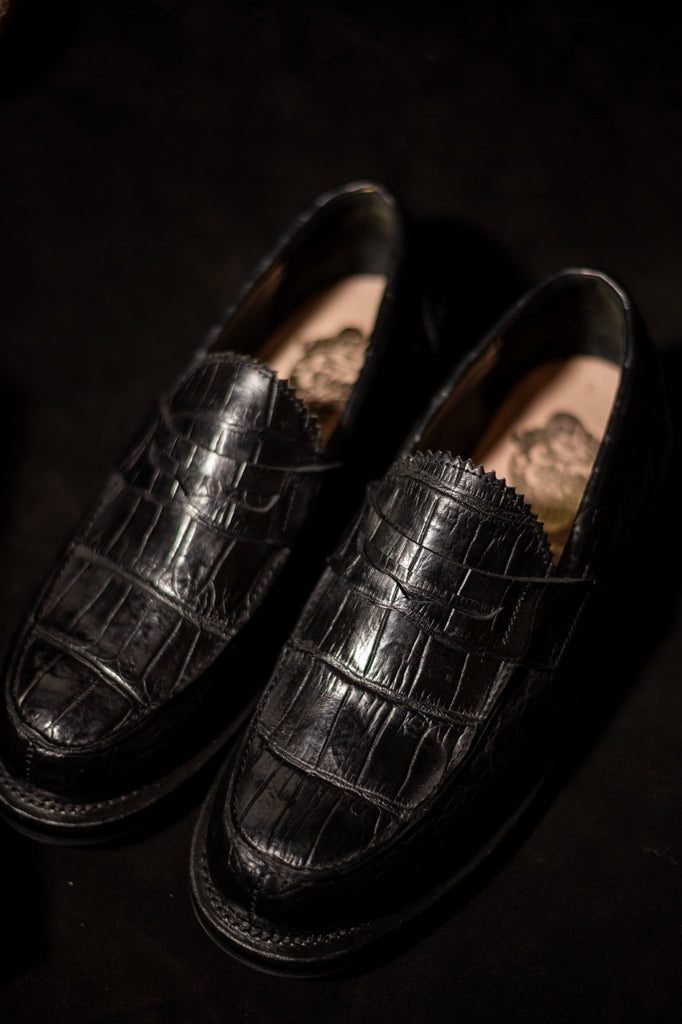 Jack Penny Loafers Black Croco - Unmarked