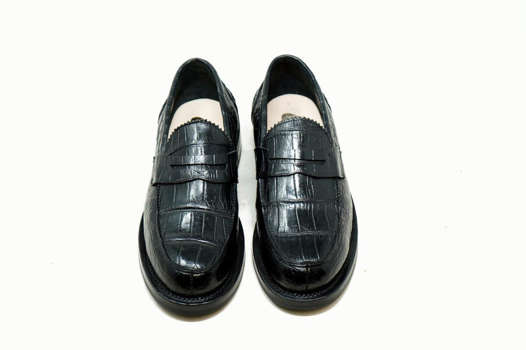 Jack Penny Loafers Black Croco - Unmarked