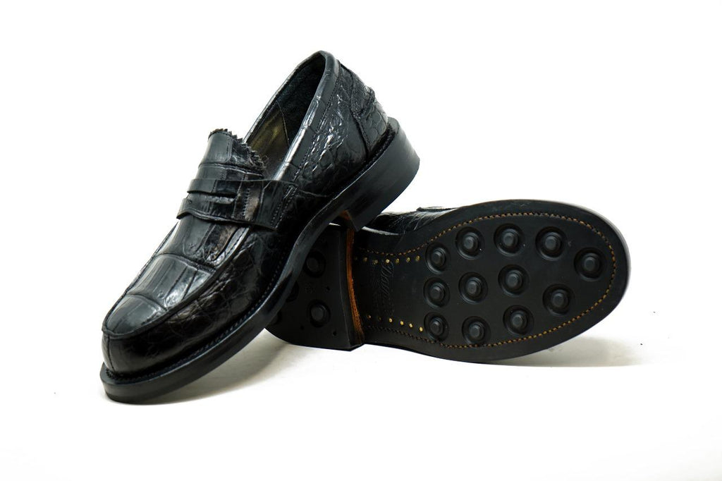 Jack Penny Loafers Black Croco - Unmarked