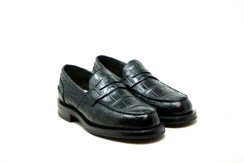 Jack Penny Loafers Black Croco - Unmarked