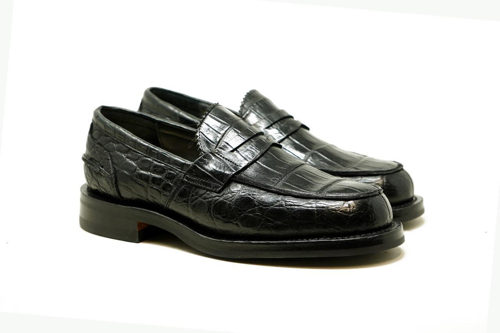 Jack Penny Loafers Black Croco - Unmarked