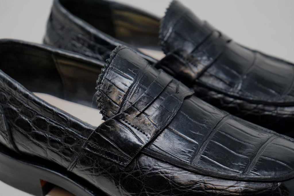 Jack Penny Loafers Black Croco - Unmarked