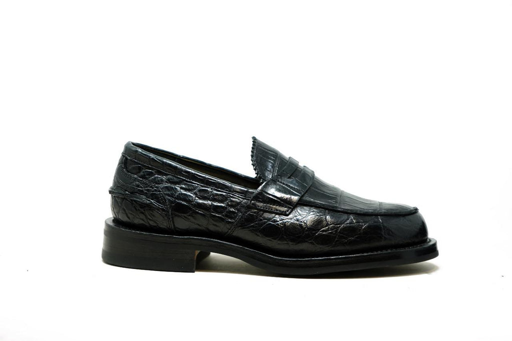 Jack Penny Loafers Black Croco - Unmarked