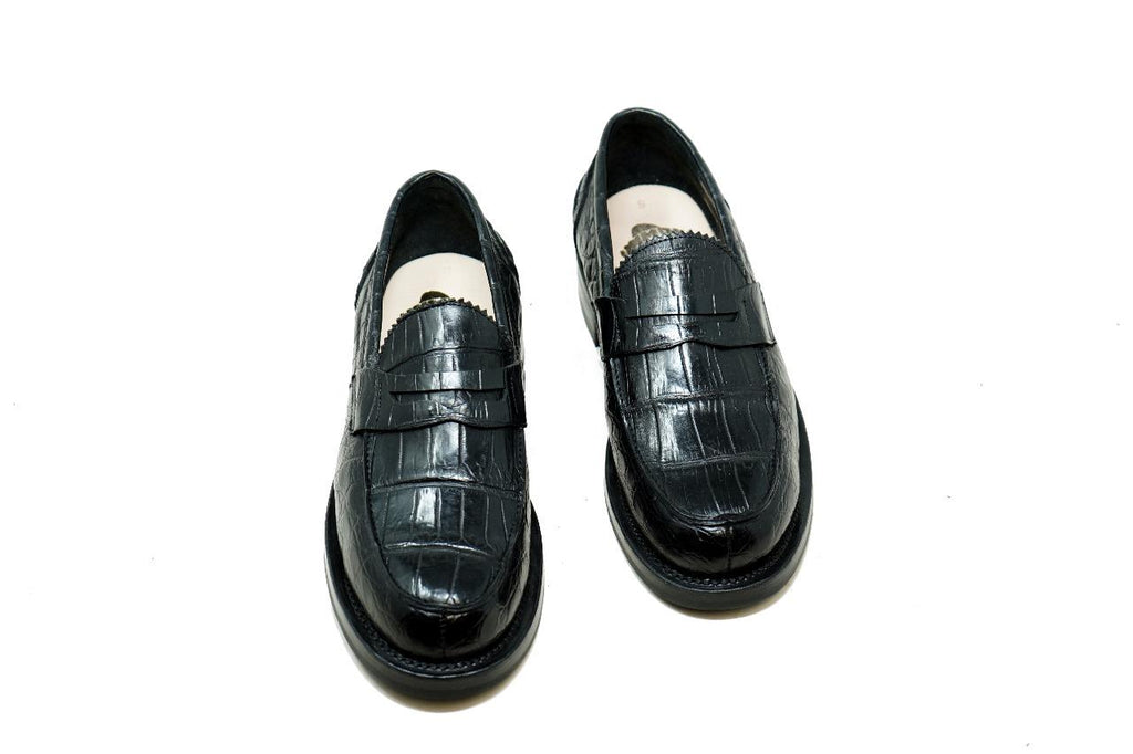 Jack Penny Loafers Black Croco - Unmarked